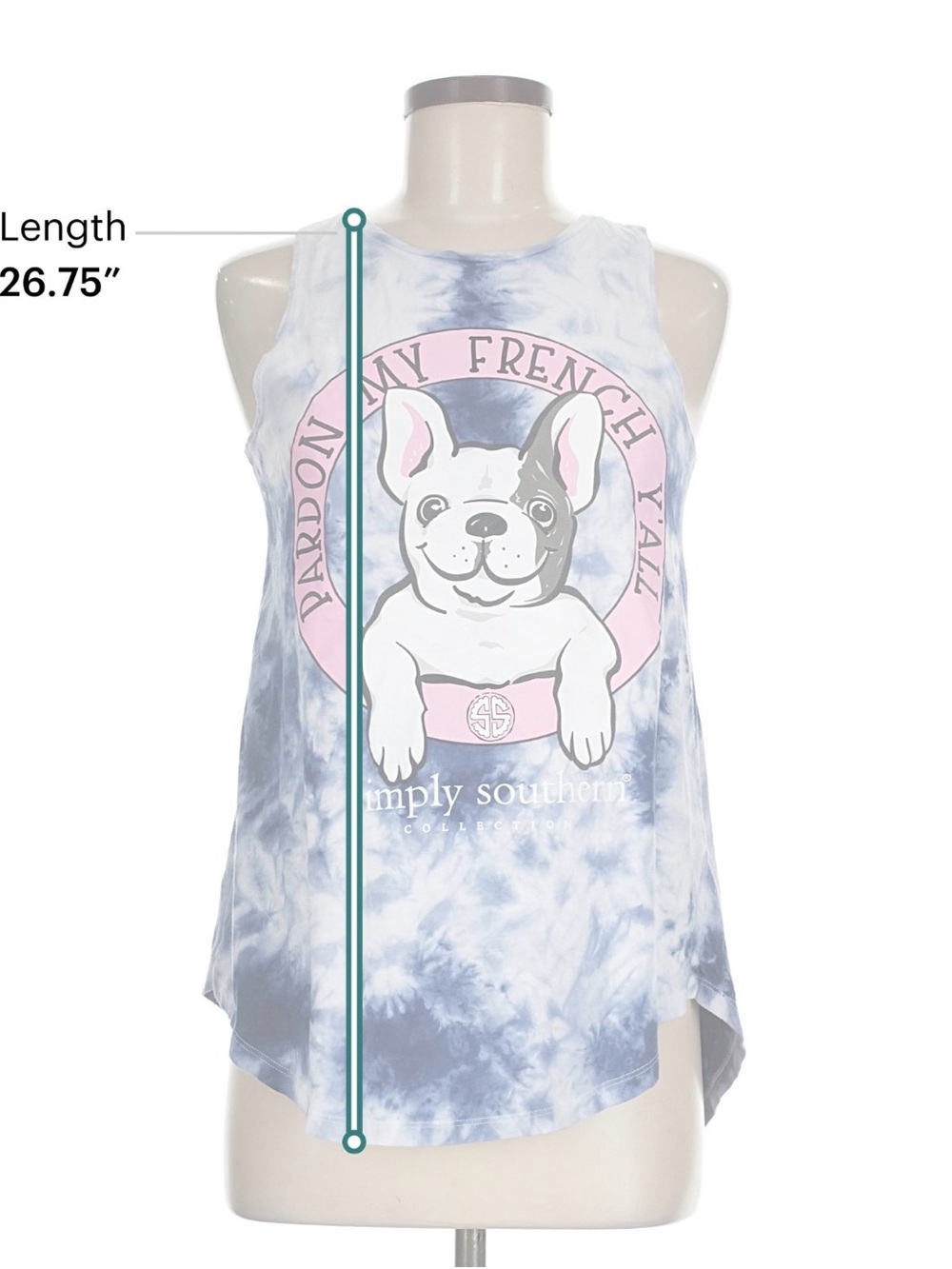 Simply Southern Pardon my Frenchie Tank Top - Picture 6 of 8